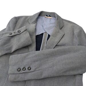 Brooks Brothers Red Fleece Knit Blazer 40R Gray Elbow Patch Sport Coat